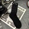 A Pair of Short Socks Accessories Socks Autumn and Winter New Personality Fashion Warm Rhinestone Decoration Socks