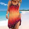 Damen Strandkleid Minikleid Gradual Floral Fragments Druck Lässig Modernes Kleid Ärmellos Lockerer Schnitt Outdoor Täglich Sommer