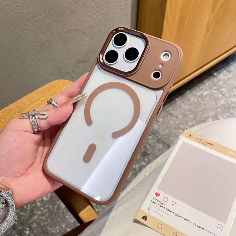 Defender Metalic Camera Case For iPhone 17 Air 16 15 14 13 12 11 Pro Max Plus For Magsafe Magnet Shockproof Clear Cover