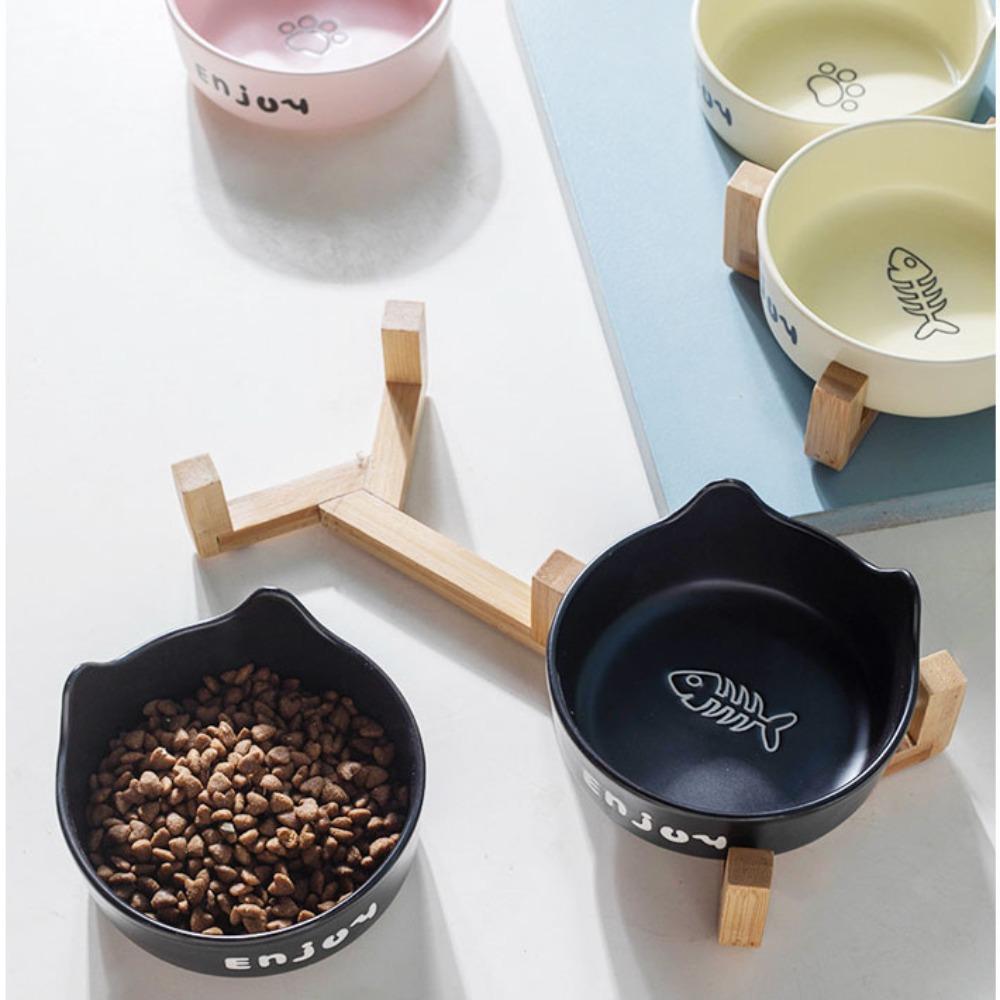 Set 1/2 buc Bol anti-alunecare pentru câine mic Design divizat Hrănitoare cu apă Pisică Câini mici Consumabile