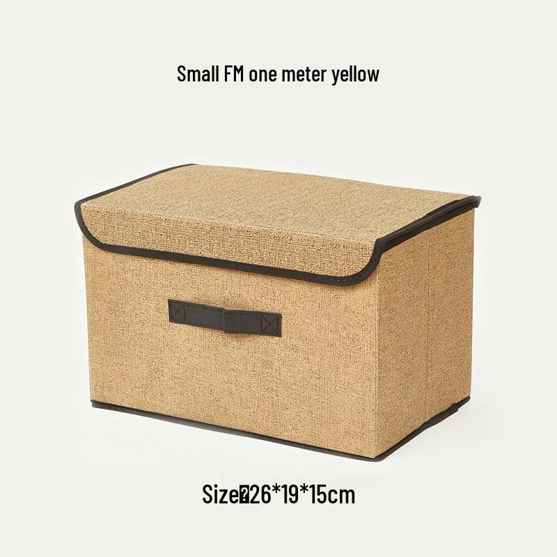 Imitation Linen Non-Woven Fabric Foldable Storage Box for Clothes & Toys, Available In Large & Small Sizes.