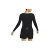 Nike Solid Color Round Neck Casual Crop Tight Long Sleeve T-Shirt FN1912-010