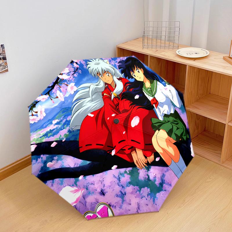 1PC Inuyasha Automatic Umbrella - Suitable Travel Outdoor Portable Umbrella Birthday Gift Daily Essentials