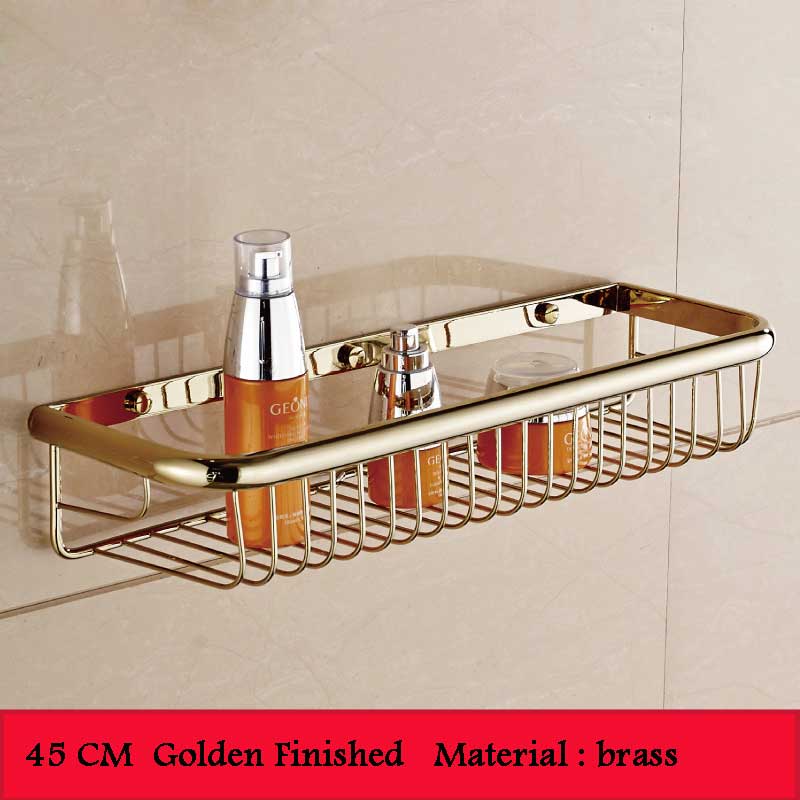 BAKALA Brass Bathroom Accessories Corner Shelf  Finished Wall Mounted Bath Shower Caddy Storage Holder BR-6716