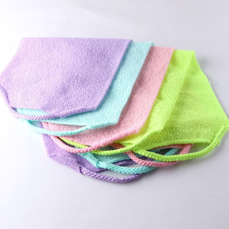 High Elasticity Frosted Long Shower Towel Shower Body Brush Bathing Massage Back Body Exfoliating Bathroom Wash Brush Bath Tools