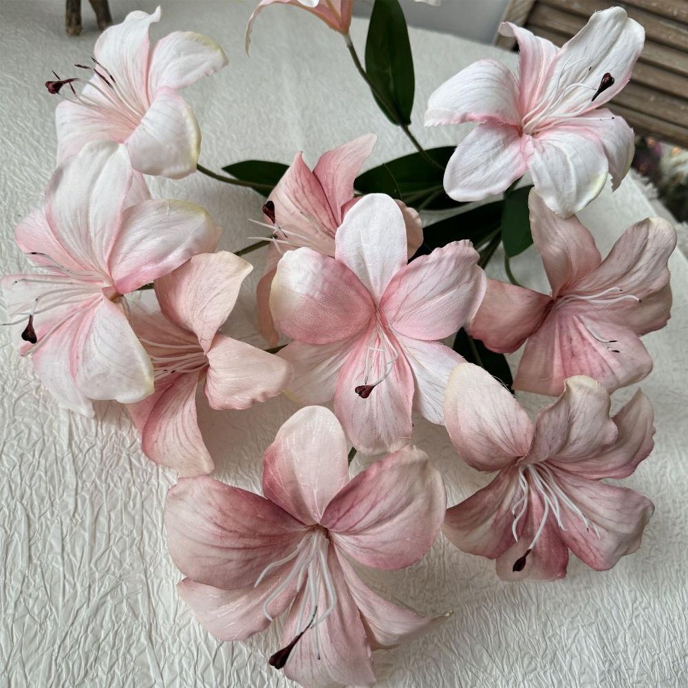 White Fake Daylily Branches Real Touch Simulation Decorative Bouquet  Living Room Ornaments