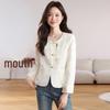 Chic New Women's Chinese-Style Jacket: Spring/Autumn Slim Fit White Embroidered Top