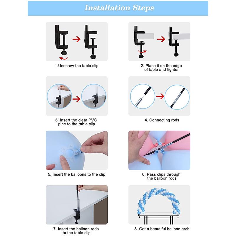 1Set Adjustable Balloon Arch Frame Kit Plastic Balloons Garland Stand Column Birthday Wedding Party Baby Shower Decor