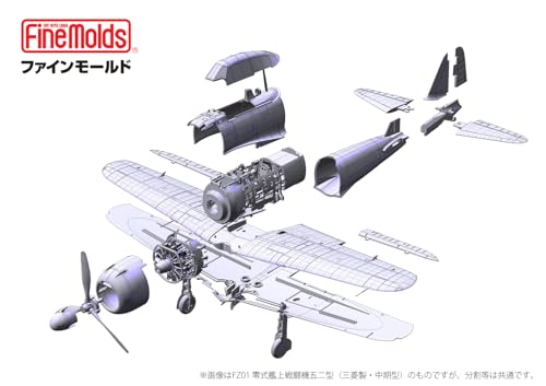Fine Molds 1/48 Scale Imperial Japanese Navy Zero Type 52 Carrier Fighter (Made by Nakajima) Plastic Model FZ02 (Airplane)