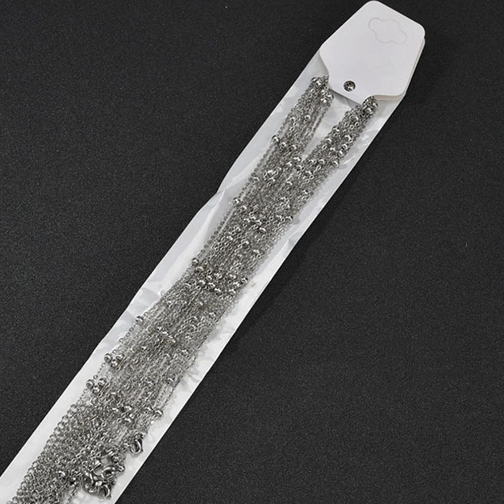 Wholesale 10pcs/lot Width 1.5mm Tiny beaded Chain Stainless Steel Link Chain for Necklaces Bracelets Foot Jewelry