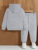 Kinder Herfst/Winter Effen Kleur Hoodie Sweatshirt & Joggingbroek Set - Casual Sport, Plus Fluweel Warm