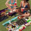 South Cartoon Park Microfiber Blanket Quick Drying Beach Towels Oversized Printing Super Absorbent Pool Towel Blanket