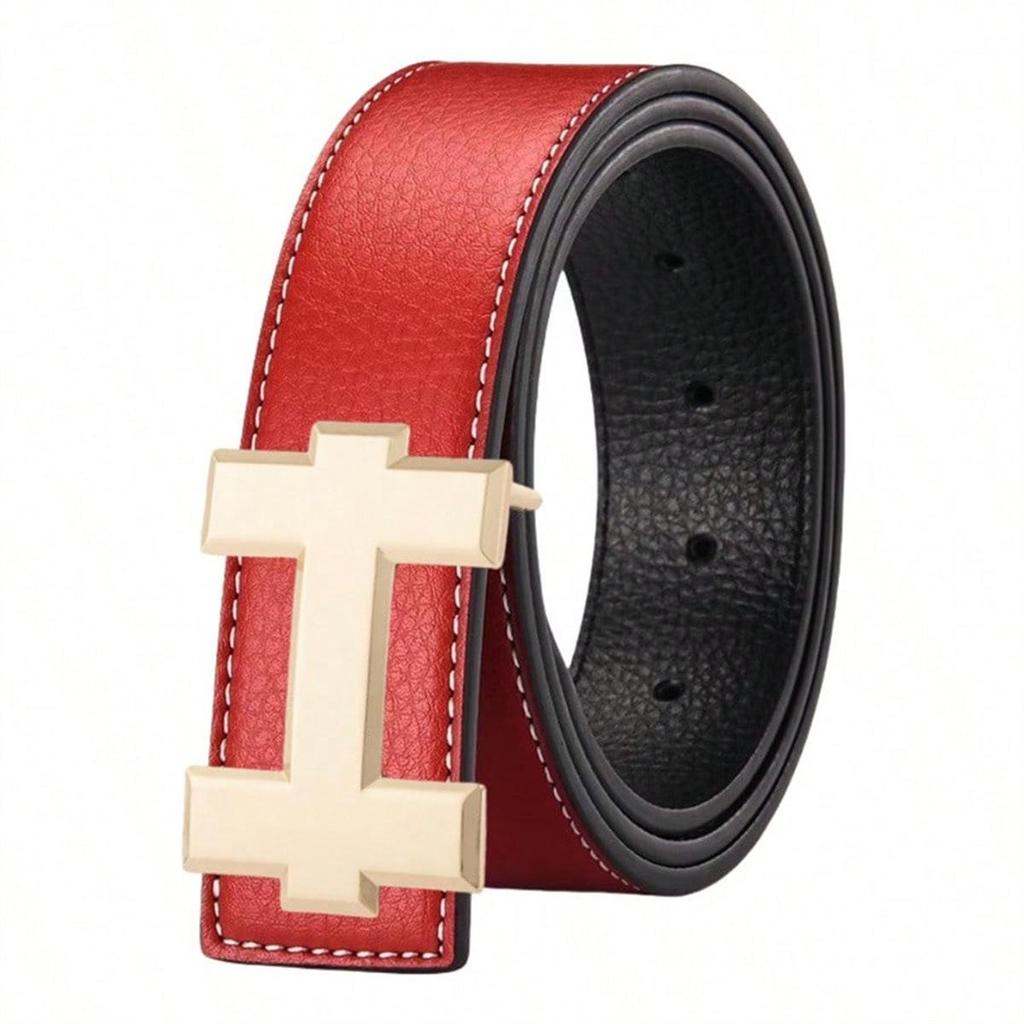Neuer Herren-Gürtel aus Lychee-Körnerleder mit H-Schnalle - Stilvoll und vielseitig für Freizeitkleidung