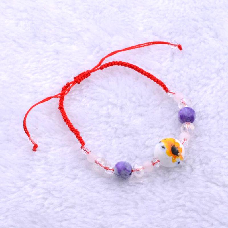 Handmade Ceramic & Woven Bracelet - Simple Fresh Design, Perfect Small Gift for Best Friends