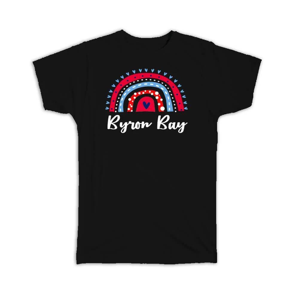 Gift T-Shirt : Byron Bay Australia Australian Aussie Rainbow XL