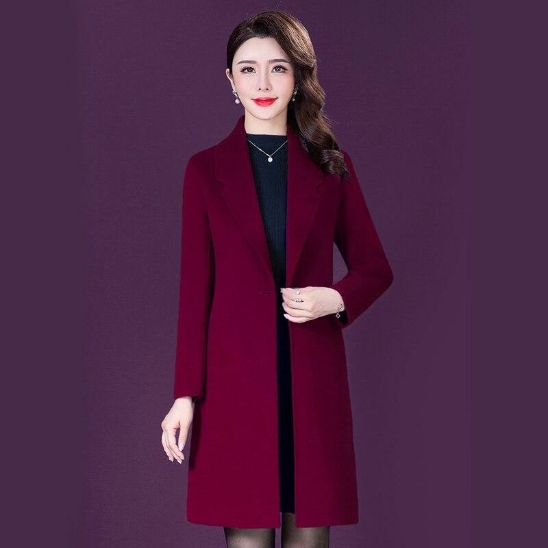 Autumn Winter Korean Woolen Coats Office Lady Overcoat Cashmere Woman Clothes