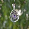 Vintage Style Amethyst Pendant: 925 Sterling Silver Necklace