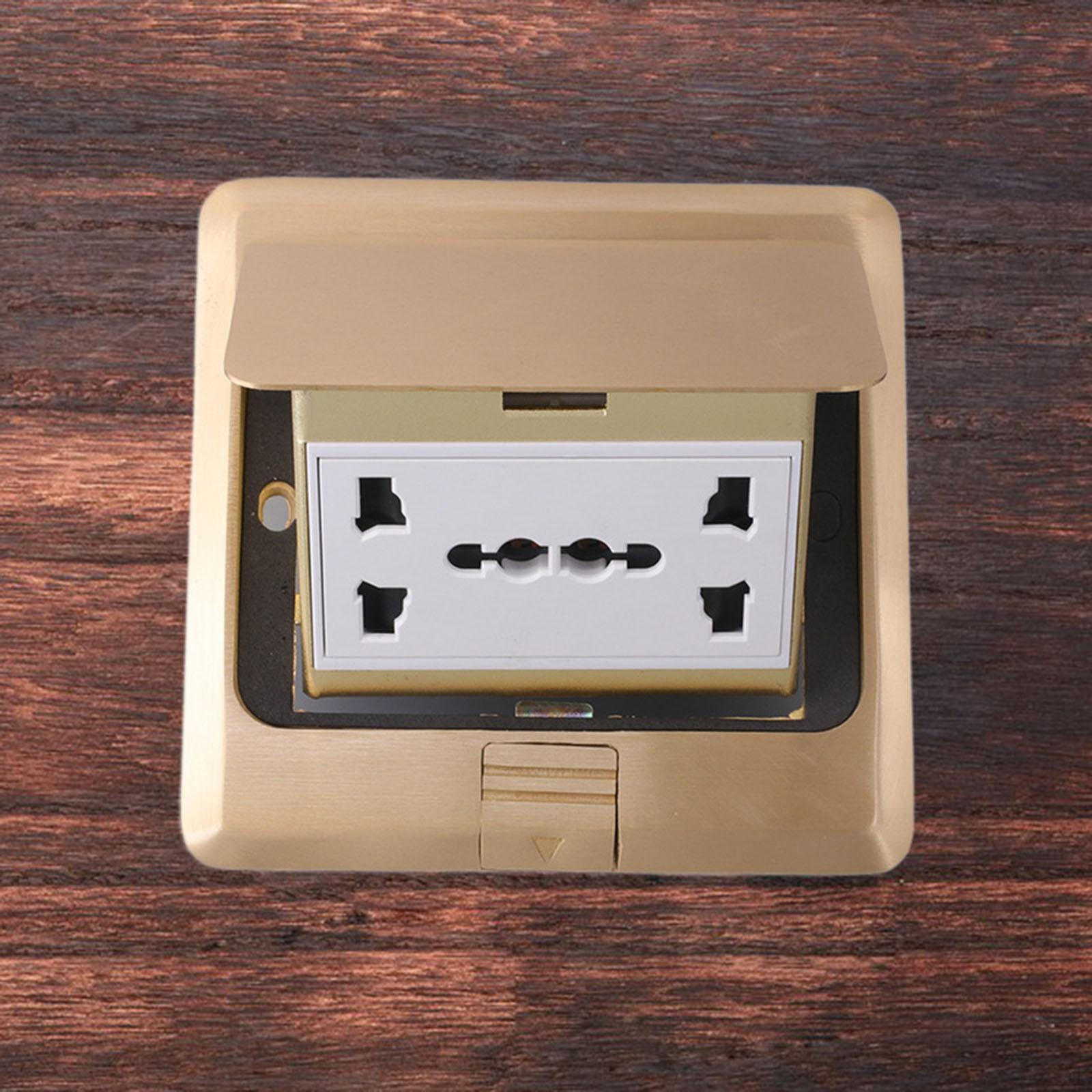 

Floor Box Electrical Outlet Kit Household Copper Home Office Charging Station Countertop Tamper A