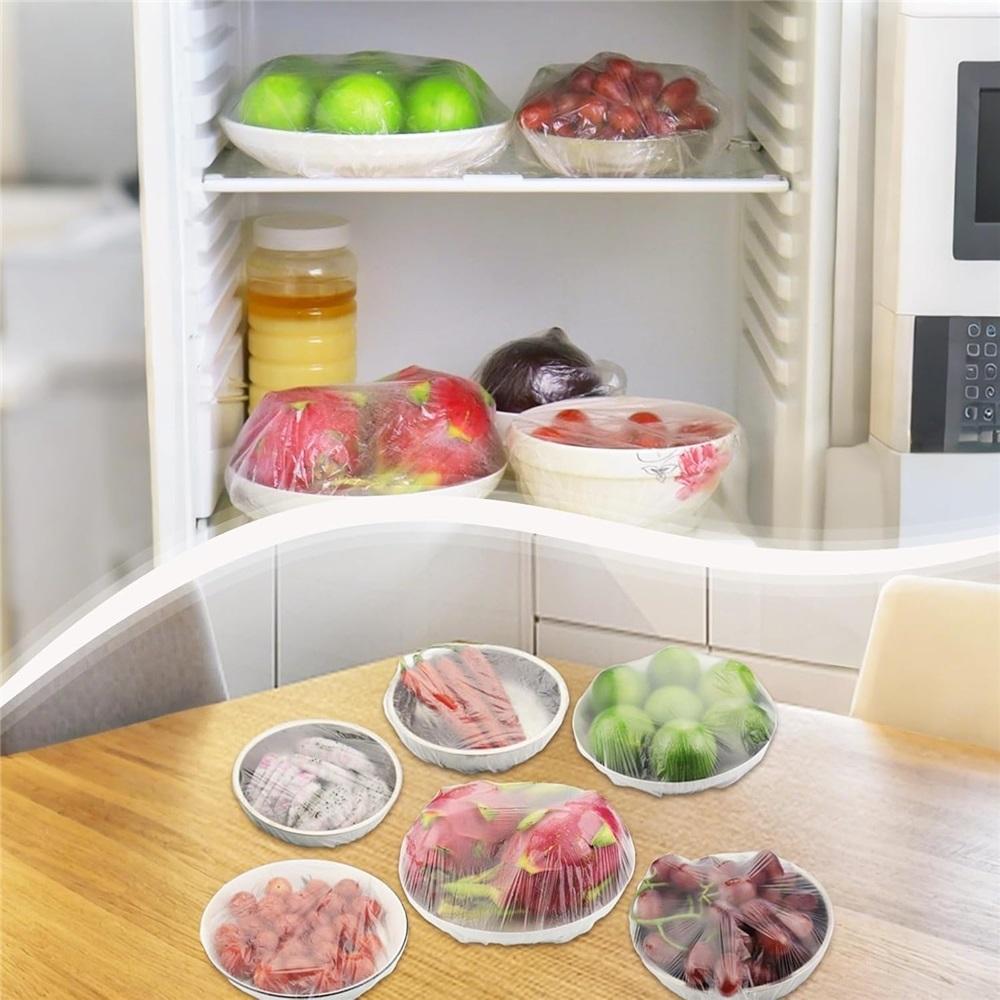 Frischhaltebeutel 100 Stück Mit Elastischen Einweg-Schrumpffolien zur Lebensmittelaufbewahrung Für Küchenschüssel/-teller