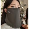 1PC Summer New Sunscreen Mask Women's Full Face UV Protection Ear Hanging Driving Mask Breathable Ice Silk Mask Holiday Gift
