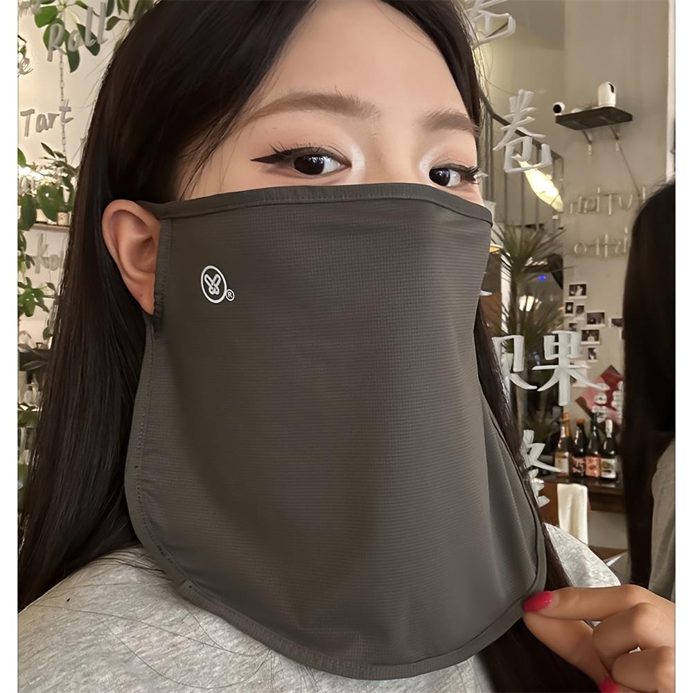 1PC Summer New Sunscreen Mask Women's Full Face UV Protection Ear Hanging Driving Mask Breathable Ice Silk Mask Holiday Gift