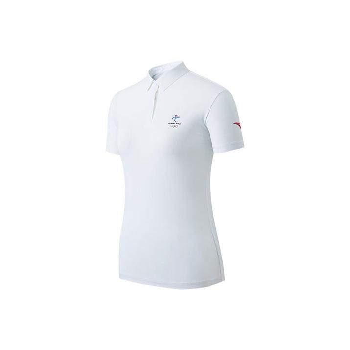 Anta Plain Breathable Short Sleeve Polo Shirt Women Tops White 76220301-1