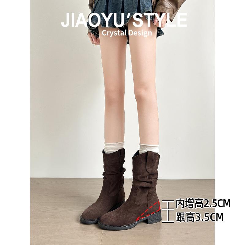 

Версия из коровьей кожи~ Кожаные ботильоны Maillard женские новые ретро ботинки Мартин толстый каблук ботильоны на платформе ковбойские сапоги в западном стиле 40