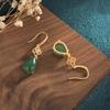 Chinese Classic Style Gold-Plated Teardrop Chalcedony Qipao Hanfu Earrings - Ideal Gift for Women or Mom's Birthday