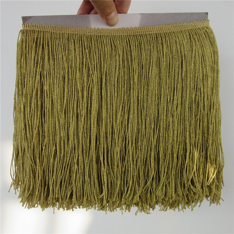 20Cm Gold Nylon Row Beard Latin Dance Dress Decorative Diy Dress Fringed Lace Clothing Accessories