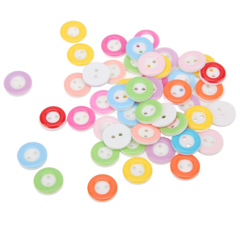 200pcs Easy-Fix Design Sewing Buttons 2 Holes Plastic Buttons Craft Buttons For Sewing Craft