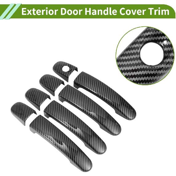 Exterior Door Handle Cover Trim for Ford Focus Kuga Escape 2012-2018 Door Handle Cover Carbon Fiber Black ABS 1 Set