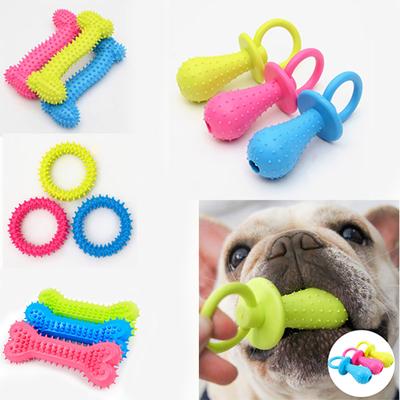 Dog Toys Pet Chew Toy Soft Rubber Bite-resistance Bone Shape Teeth Grinding Chewing Toys for Small Dogs Training Pet Supplies