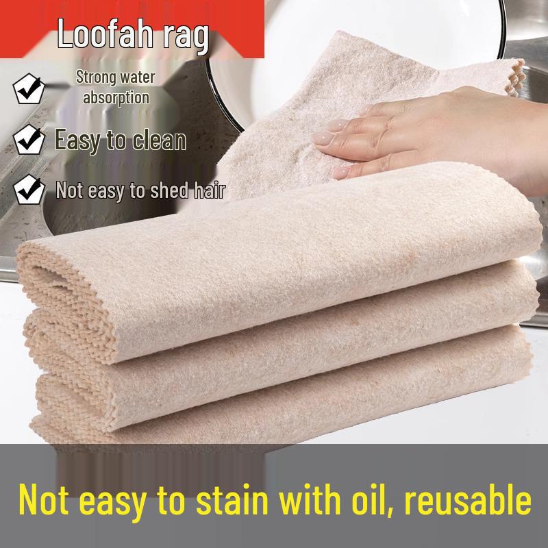 

Люфа Кухонная Салфетка для Посуды: Маслопоглощающие, безворсовые, толстые, влаговпитывающие для легкой уборки Loofah Dishcloth - 30x30cm [10 pieces]