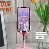 Rosa Telefonhalter Desktop-Handyständer für iPhone 13 14 Samsung Smartphone Einstellbar Schöne Kaninchen Cartoon Tischstütze