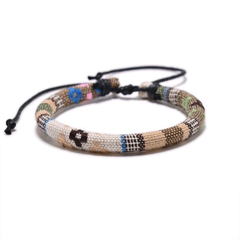Bohemia Colorful Woven Bracelet Rope String Adjustable Rope Braided Anklets Handmade Friendship Bangles for Men Women Child