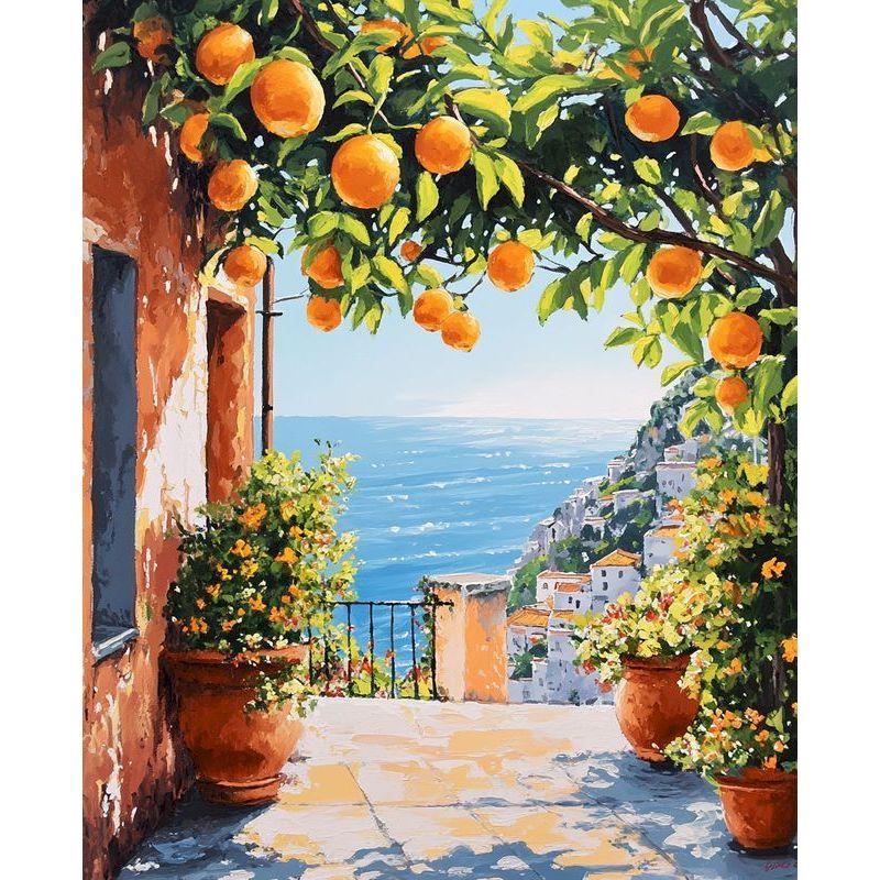 GATYZTORY Pittura Fai da Te con Numeri Con Cornice Paesaggio di Villaggio Pittura Acrilica su Tela Quadro con Numeri per Adulti Kit per Principianti