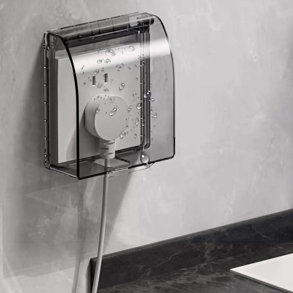 Cutie impermeabilă cu priză din plastic, montată pe perete, capac de protecție pentru priză electrică, capac protector pentru întrerupător, baie