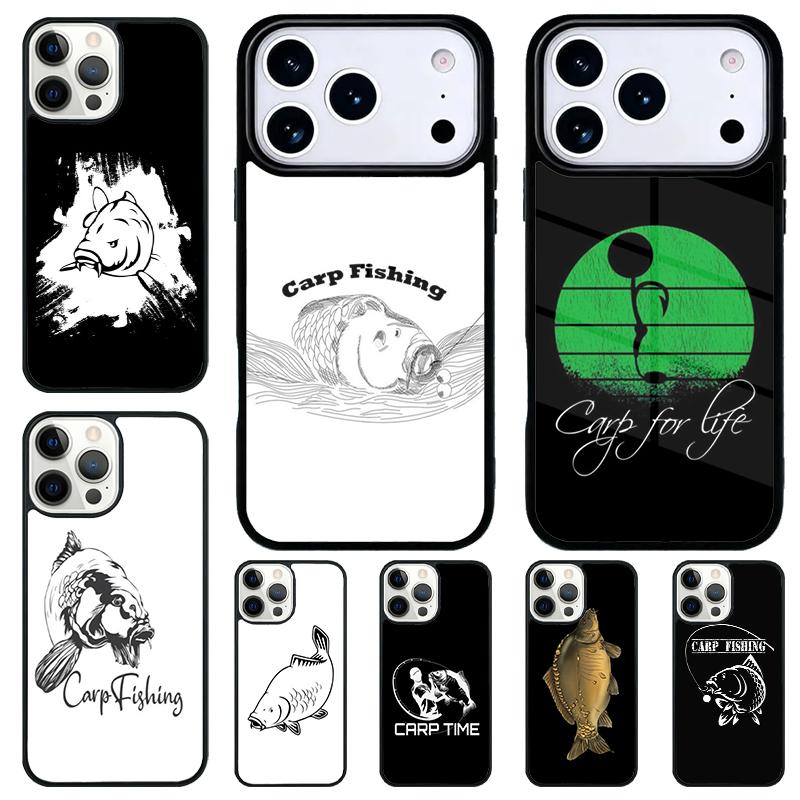Carp Fishing Fish Phone Case for iPhone 17 Air 16 15 11 12 14 13 Pro Max Shockproof Cover