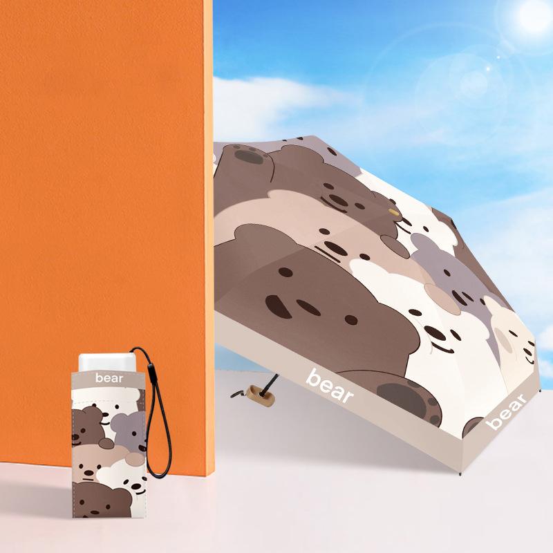 

Мультяшный мини-милый зонтик для девочек, летний солнцезащитный зонтик с УФ-защитой, плоский портативный зонт от солнца для маленьких детей, ветрозащитный зонтик 6 К, солнцезащитный козырек