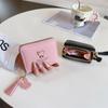 New spot women's wallet women's short cartoon cute bear fringed female student change bag zipper bag