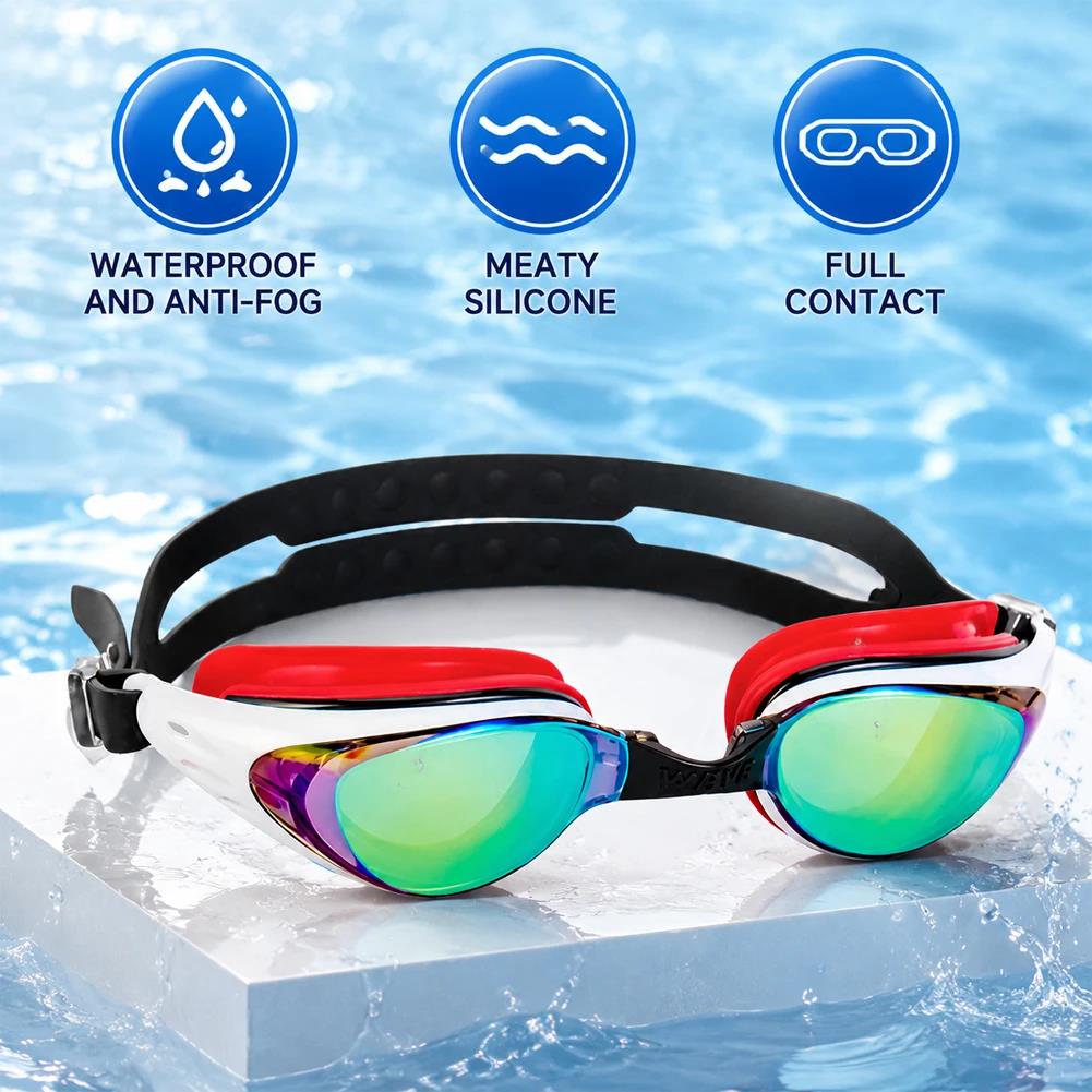 Silicone Professional Waterproof Seal Electroplated UV-Protection Coating Goggles for Swim Training Anti-Fog HD Swimming Goggles2