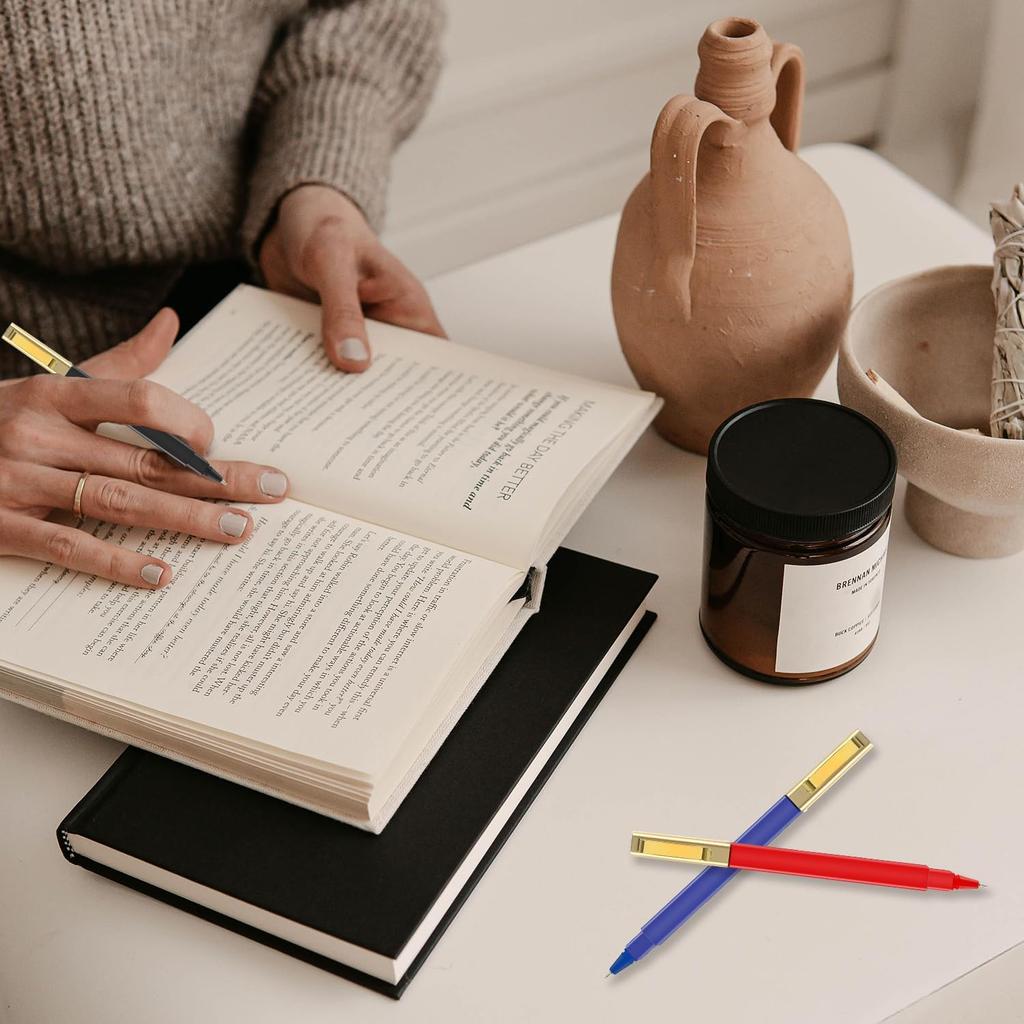 Aozora Aesthetic Pens Ballpoint Super Smooth Writing Pens Bulk 30 pack Medium Point 1.0mm No Bleed Pen with Gold Clip Black Ink