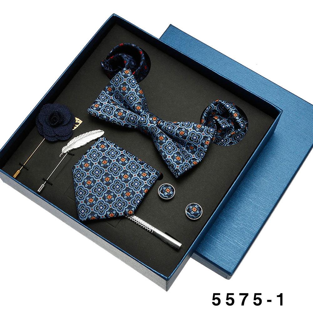 Men's Formal Tie & Pocket Square Eight-Piece Gift Set - High-End Wedding & Business 