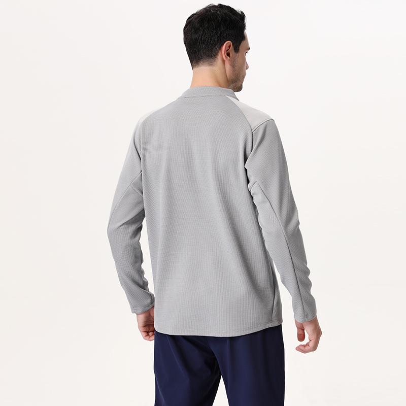 Lulu Style Men's Half-Zip Long Sleeve Quick-Dry Shirt: Breathable, Sweat-Wicking for Autumn & Winter Fitness, Cycling, Fishing, and Running.