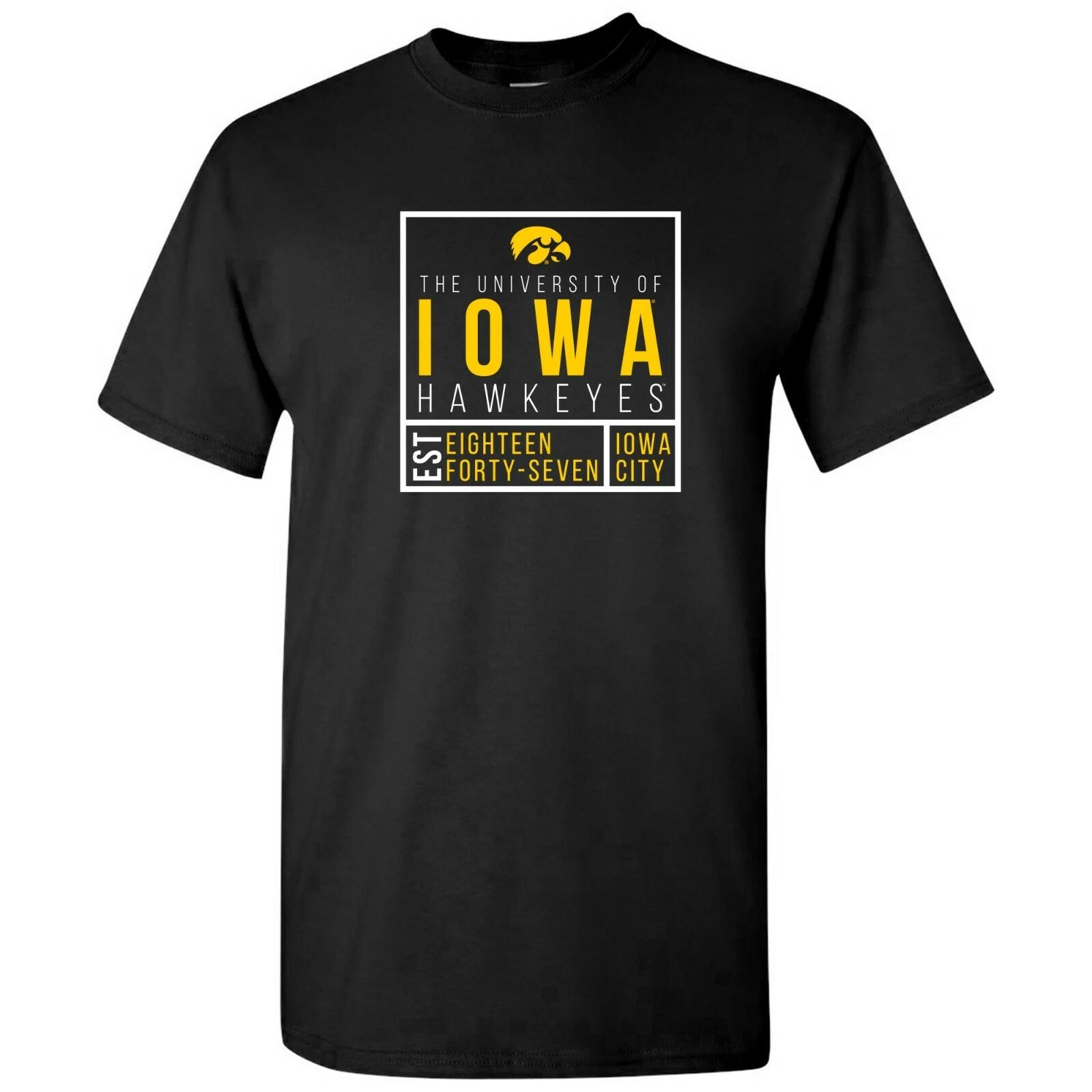 Iowa Hawkeyes Box Label Short Sleeve T-Shirt - Black 4XL
