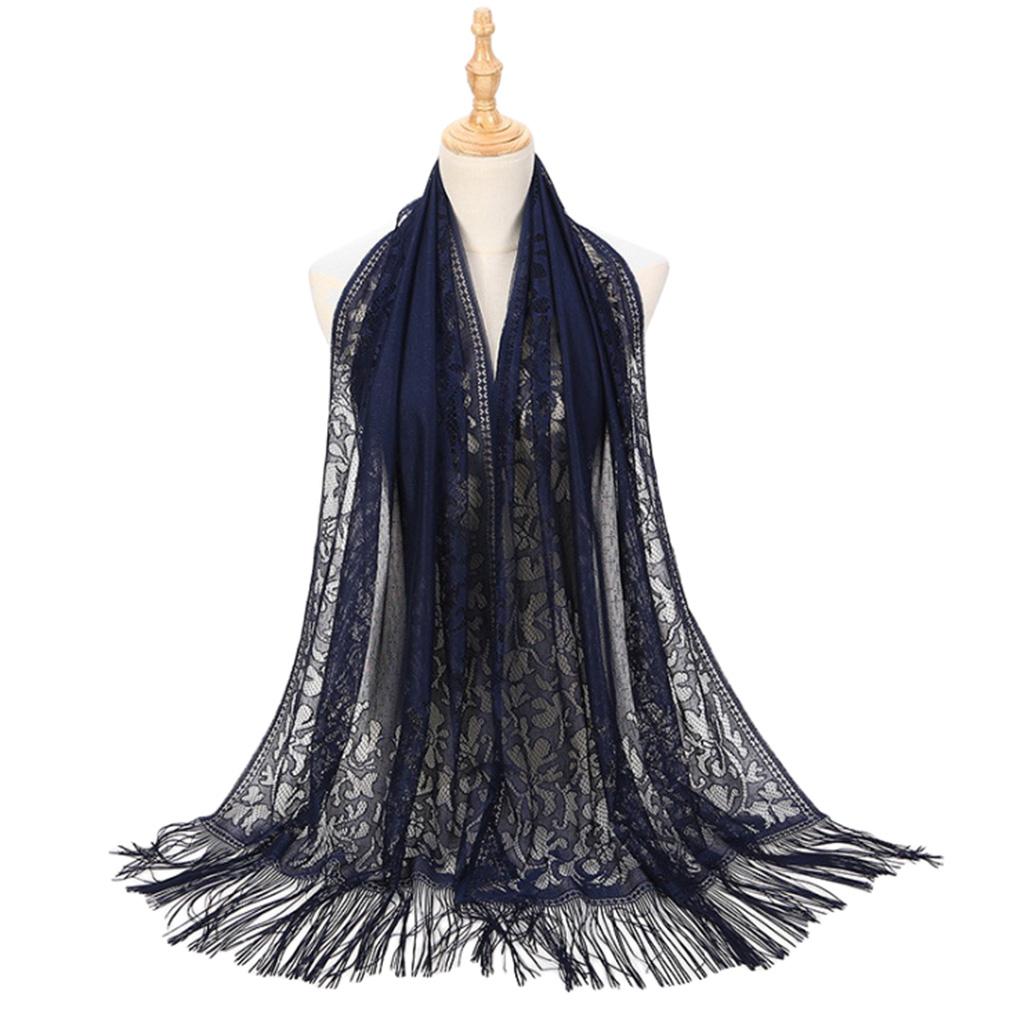 60x170cm Lace Fringe Hijab, Headscarf Shawl for Women