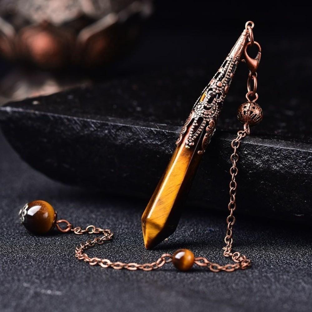 Energy Natural Crystal Pendulums Hexagon Cone Witch Spiritual Pendulos Jewelry Gift
