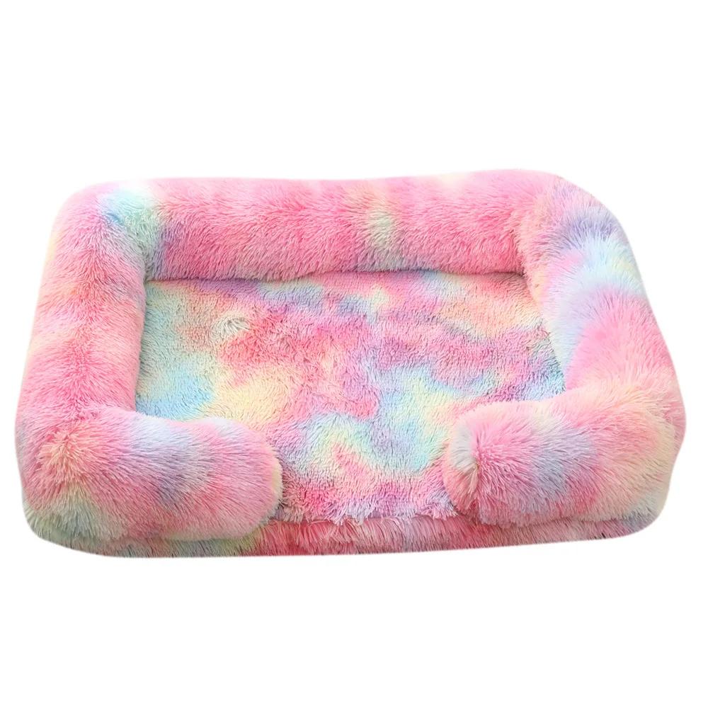 Grand lit pour chien en peluche pour animal de compagnie, coussin épais d'hiver, lit de couchage pour chien, canapé amovible, petit et grand chien