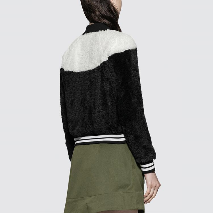 Nike Womens Nsw Jacket Bomber Plush Jacket Women Jackets Black White CJ5031-010