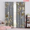 2D Flat Printing 2pcs Party Window Curtains Leaf Versatile Polyester Fabric,Without Electricity Spring Party & Holiday Decor for